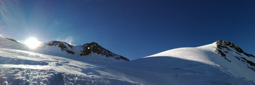 der Gipfelaufbau der Wildspitze, Rodel Austria Naturbahn