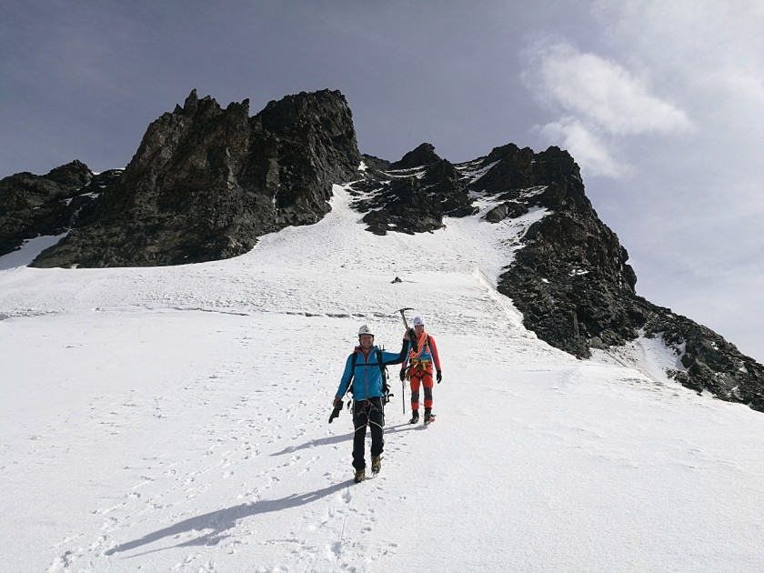 Abstieg zum Rimpfischsattel-Rimpfischhorn